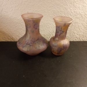 GORGEOUS Reuben Glass Made in Israel Pair of 5" Bud Vases.